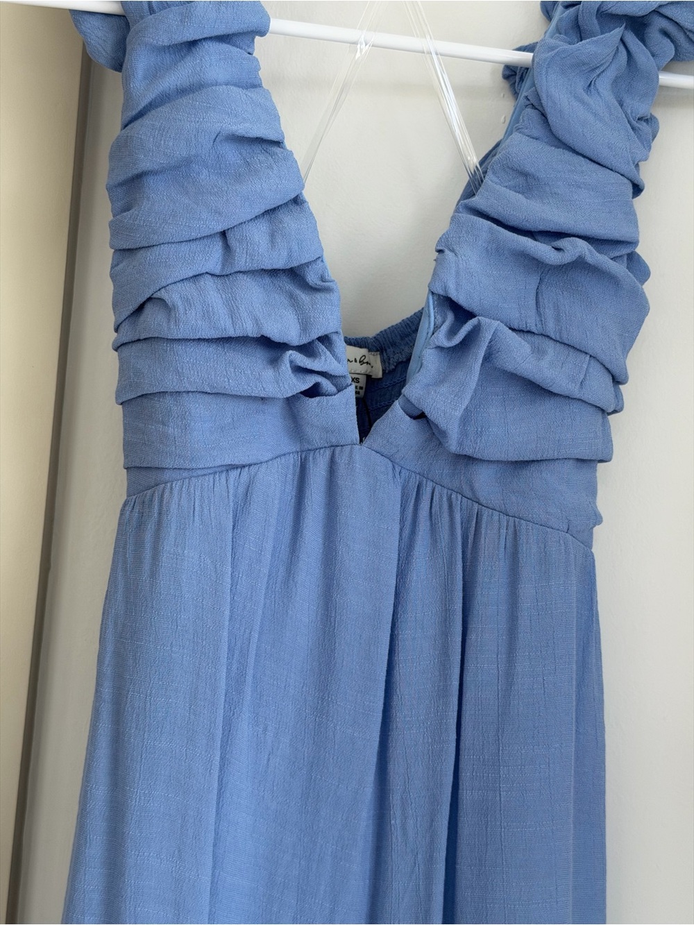 Blue Ruffled Strap Maxi Dress - Picture 2 of 3